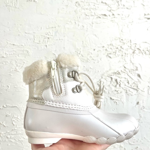 Sperry White Rain & Snow Boots Waterproof Duck Design - Picture 4 of 6